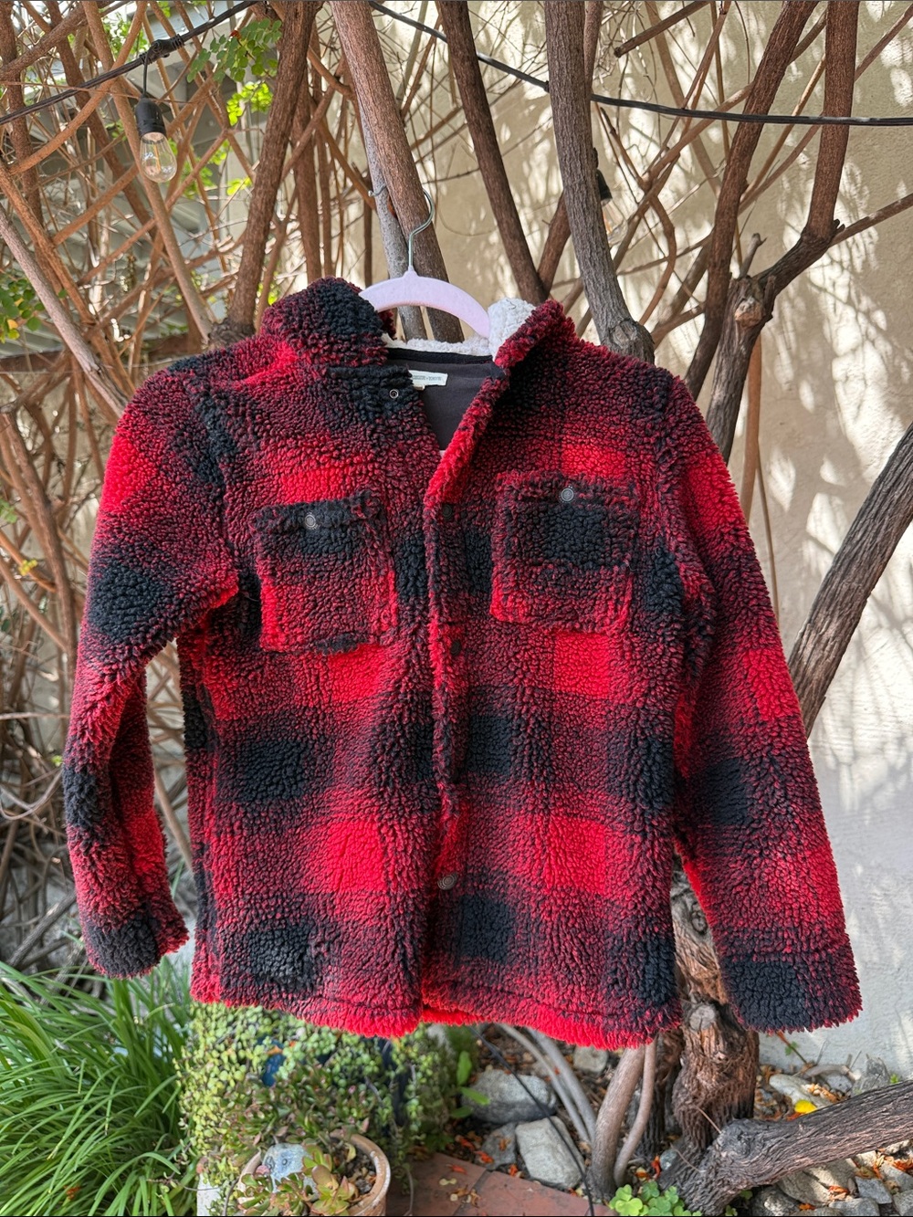 Tucker + Tate Red and Black Sherpa Plaid Jacket